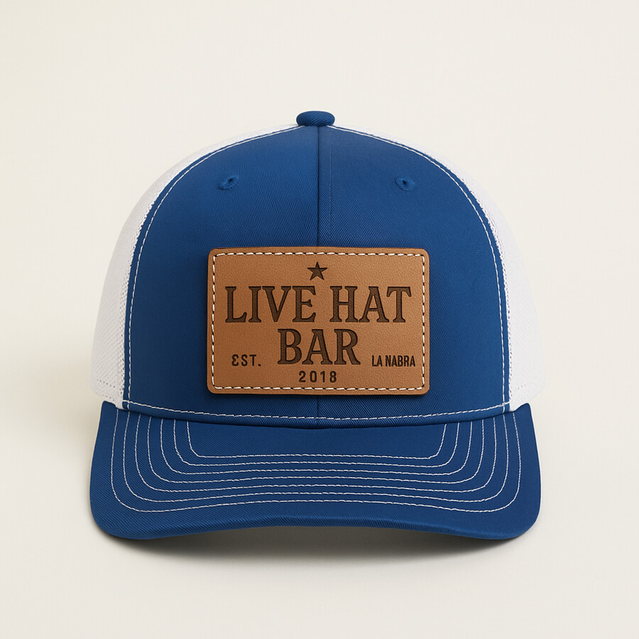 Richardson 112 trucker hat with custom leather patch